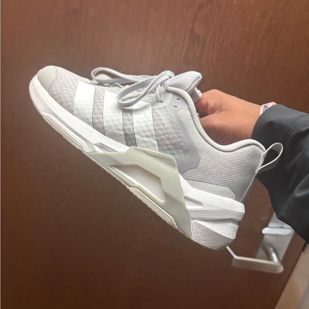 Adidas Light Gray and White Athletic Shoes